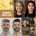 Čierny farbiaci šampón – rýchlo zakryje šediny, bez amoniaku, so zázvorom, Sevich, 500 ml – Obrázok 7